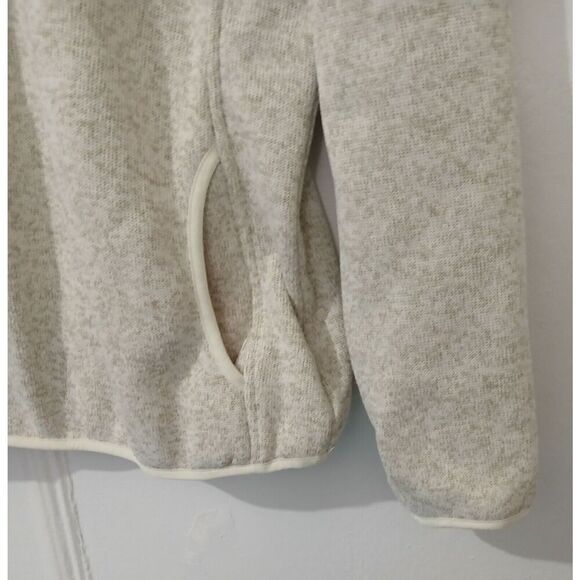 LL. bean Sweater Fleece Pullover Snap T Womens Small cream - Picture 2 of 5